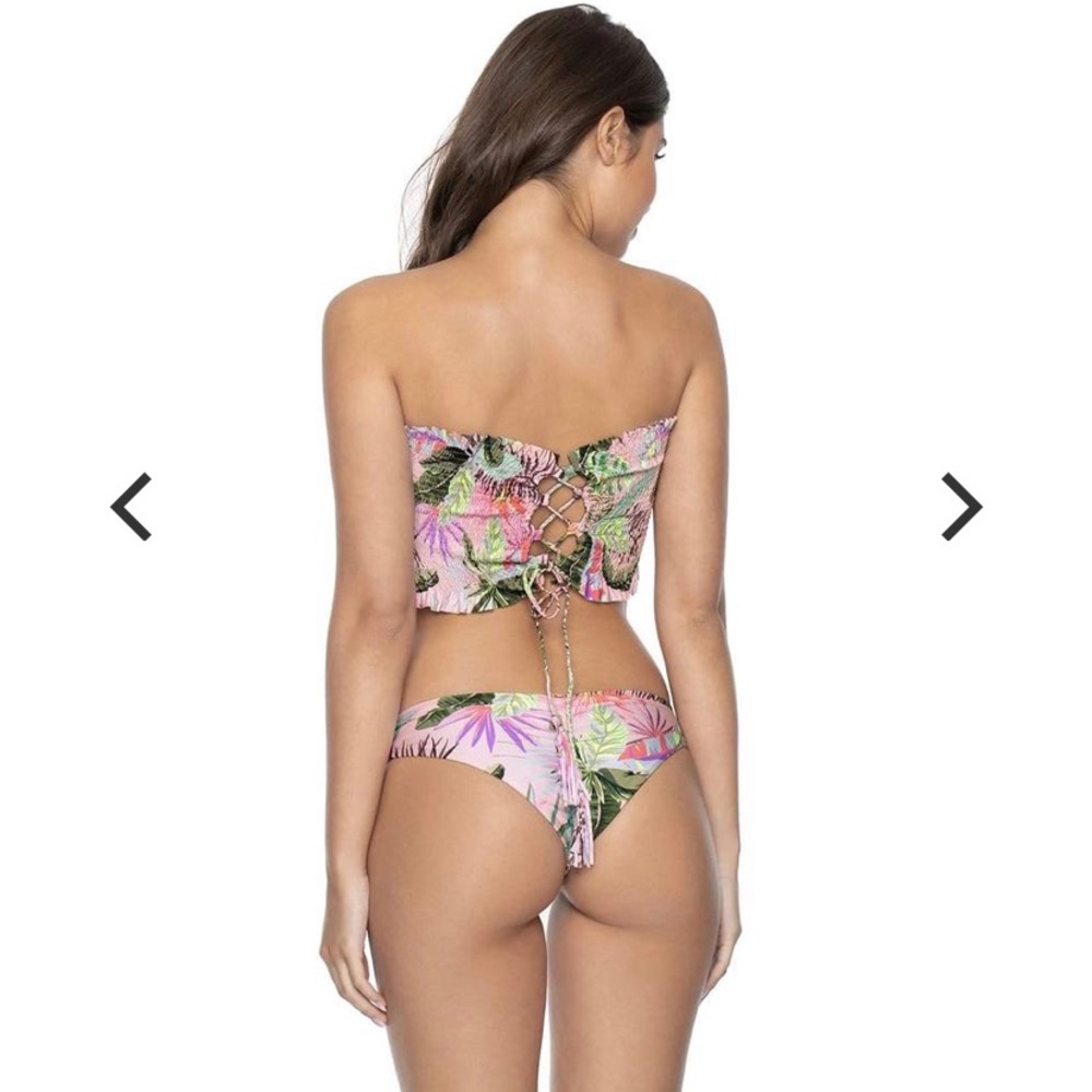 NWT PQ Bathing Suit Swim Bahamas Ruched Bottoms Teeny Size S
